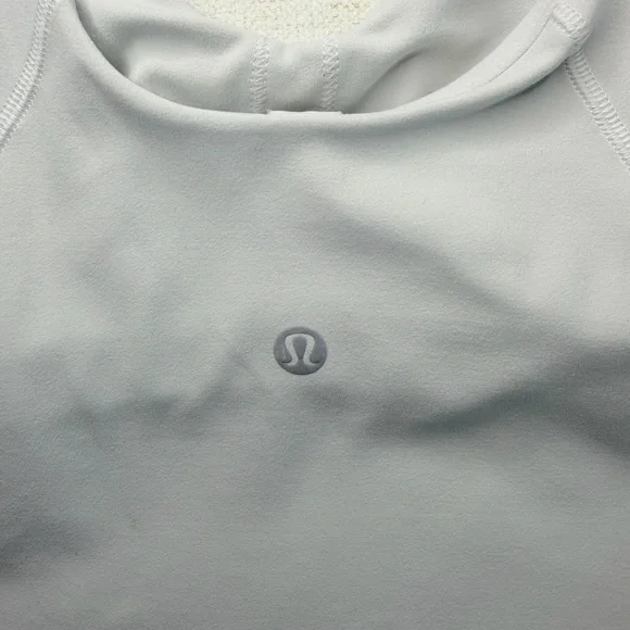Lululemon Align Tank Bra White Longline Scoop Neck Size 6 Built-In Bra - Picture 5 of 8